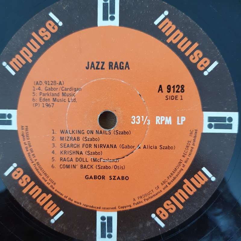 Gabor Szabo  Jazz Raga - Vinyl LP Record - Very-Good+ Quality (VG+) (verygoodplus)