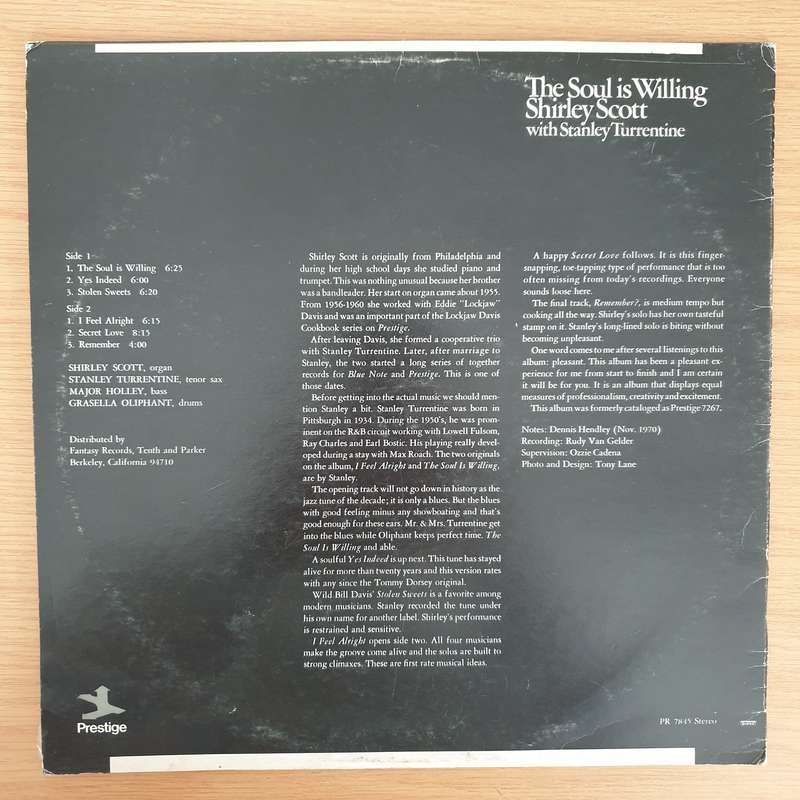 Shirley Scott With Stanley Turrentine  The Soul Is Willing - Vinyl LP Record - Very-Good+ Qual...