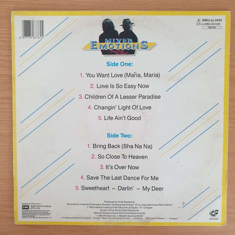 Mixed Emotions  Deep From The Heart  Vinyl LP Record - Very-Good+ Quality (VG+) (verygoodplus)