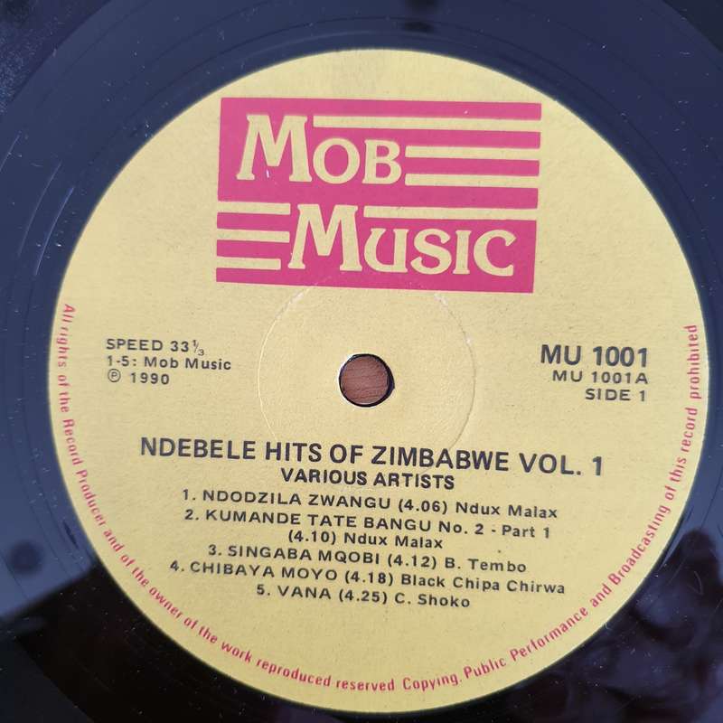 Ndebele - Hits of Zimbabwe - Vol 1  - Vinyl LP Record - Very-Good+ Quality (VG+) (verygoodplus)