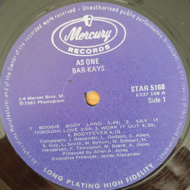 Bar-Kays  As One - Vinyl LP Record - Very-Good- Quality (VG-) (minus)
