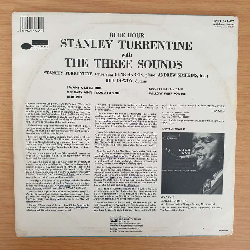 Stanley Turrentine With The Three Sounds  Blue Hour - Vinyl LP Record - Very-Good+ Quality (VG...