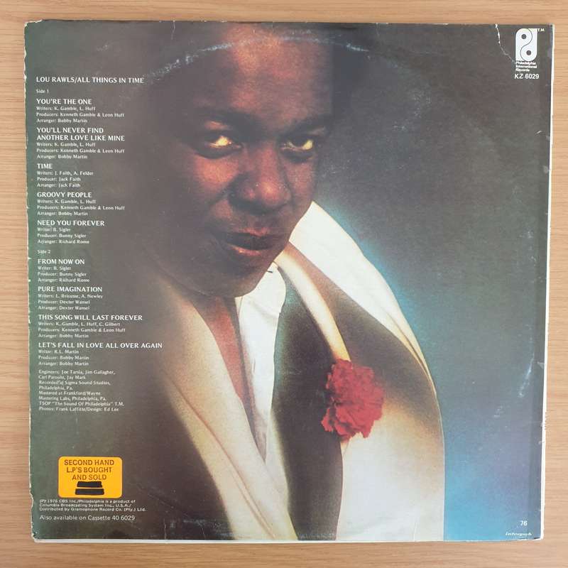 Lou Rawls  All Things In Time  - Vinyl LP Record - Very-Good+ Quality (VG+) (verygoodplus)