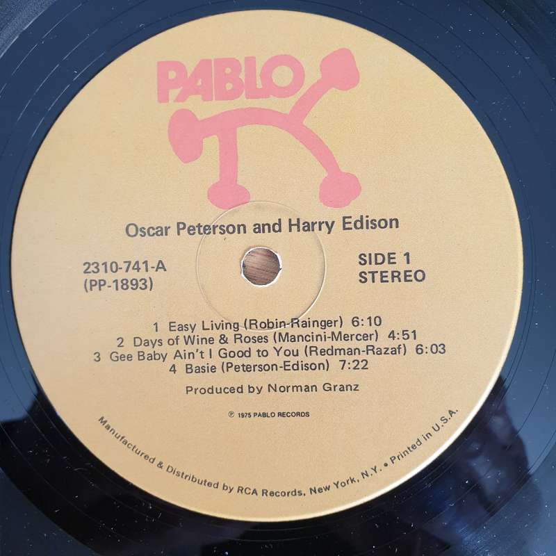 Oscar Peterson & Harry Edison  Oscar Peterson & Harry Edison - Vinyl LP Record - Very-Good+ Qu...