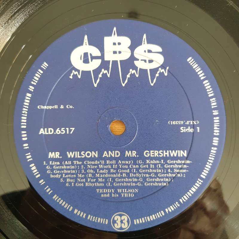 Teddy Wilson And His Trio  Mr. Wilson And Mr. Gershwin - Vinyl LP Record - Very-Good+ Quality ...