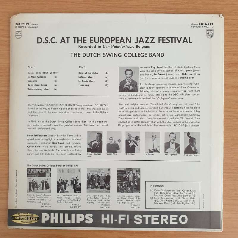 Dutch Swing College Band  D.S.C. At The European Jazz Festival  Vinyl LP Record - Ver...