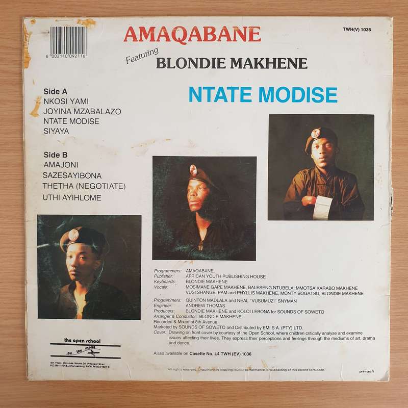 Amaqabane Featuring Blondie Makhene  Ntate Modise - Vinyl LP Record - Very-Good- Quality (VG-)...