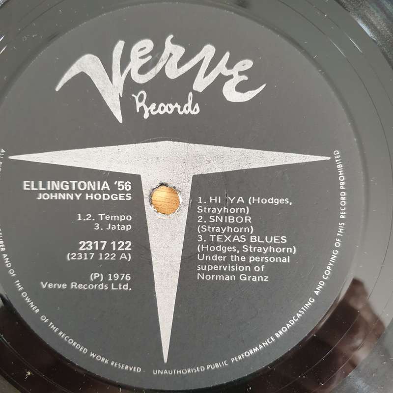 Ellingtonia '56 - Johnny Hodges  Ellingtonia '56 - Vinyl LP Record - Very-Good+ Quality (VG+) ...