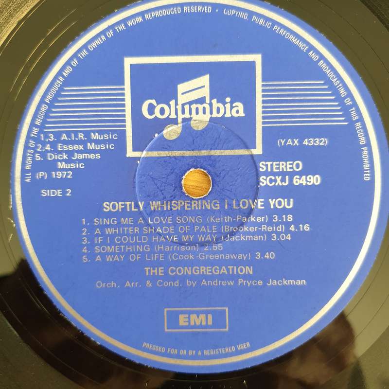 The Congregation  Softly Whispering I Love You - Vinyl LP Record  (VG)
