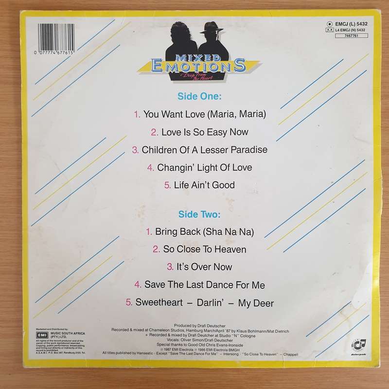 Mixed Emotions  Deep From The Heart - Vinyl LP Record - Very-Good- Quality (VG-) (minus)
