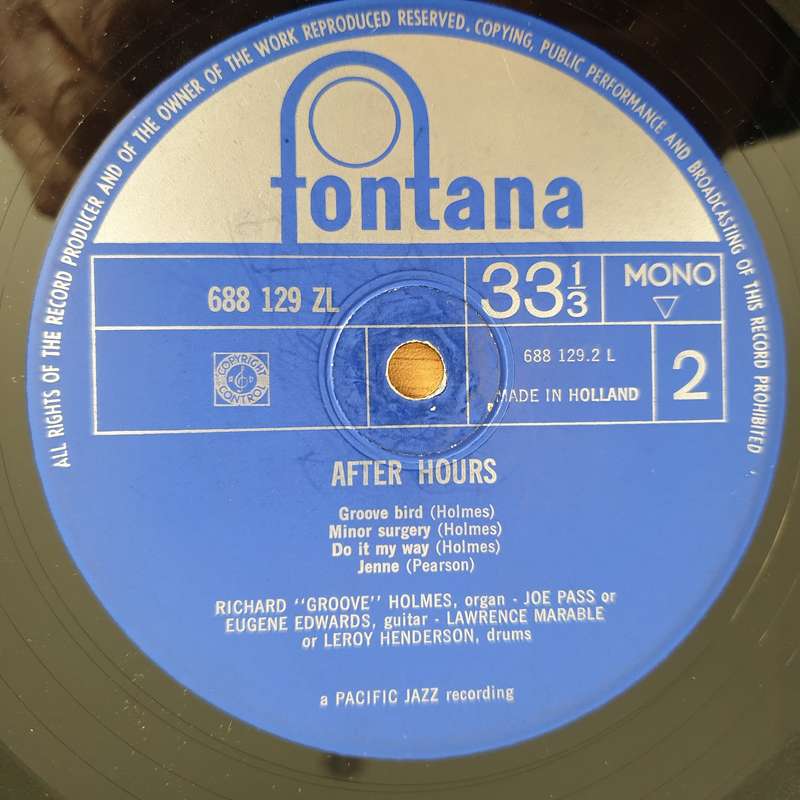 Richard Holmes  After Hours- Vinyl LP Record  - Good Quality (G) (goood)