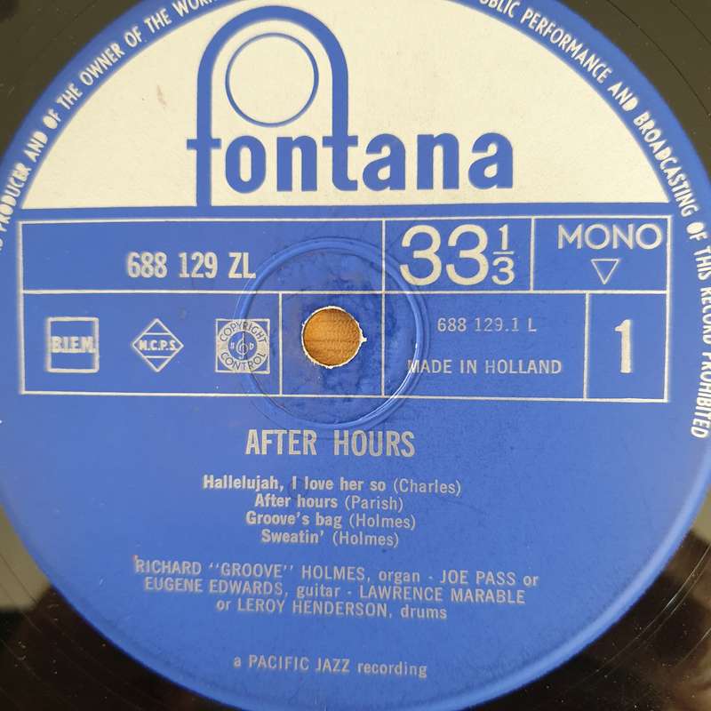 Richard Holmes  After Hours- Vinyl LP Record  - Good Quality (G) (goood)