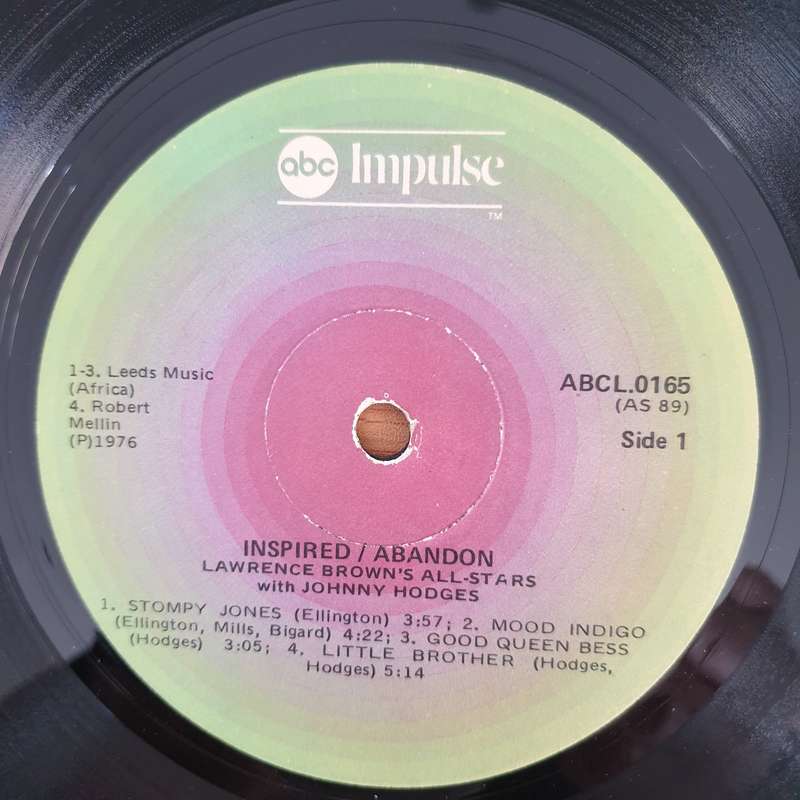 Lawrence Brown's All-Stars With Johnny Hodges  Inspired Abandon (ABCL) - Vinyl LP Record - Goo...