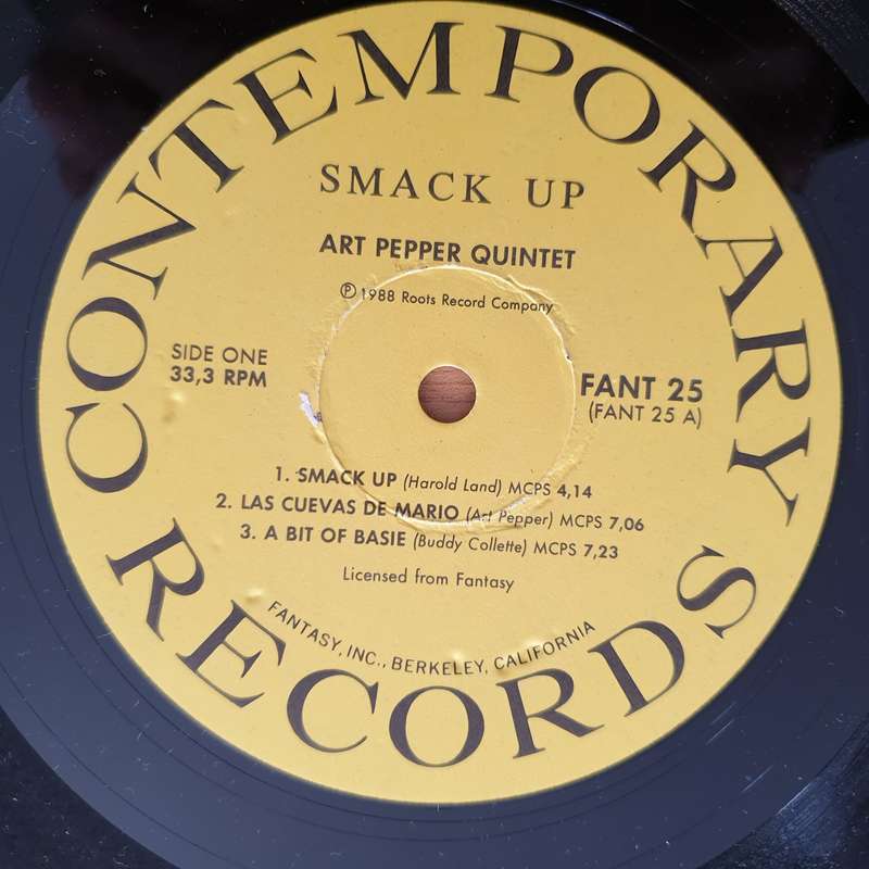 Art Pepper Quintet  Smack Up - Vinyl LP Record - Very-Good+ Quality (VG+) (verygoodplus)