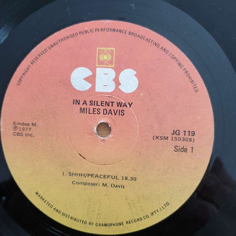 Miles Davis  In A Silent Way - Vinyl LP Record - Very-Good- Quality (VG-) (minus)