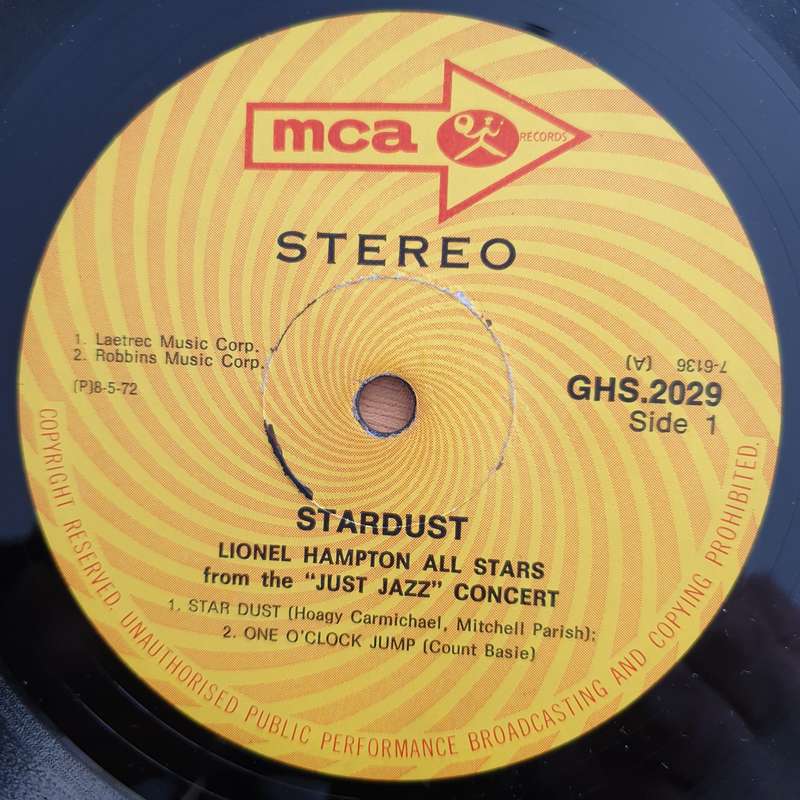 Lionel Hampton All Stars  The Original Lionel Hampton Stardust  - Vinyl LP Record - V...