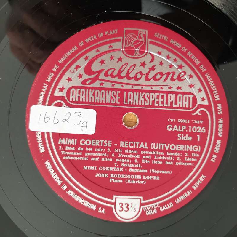 Mimi Coertse  Recital  - Vinyl LP Record - Very-Good+ Quality (VG+) (verygoodplus) (D)