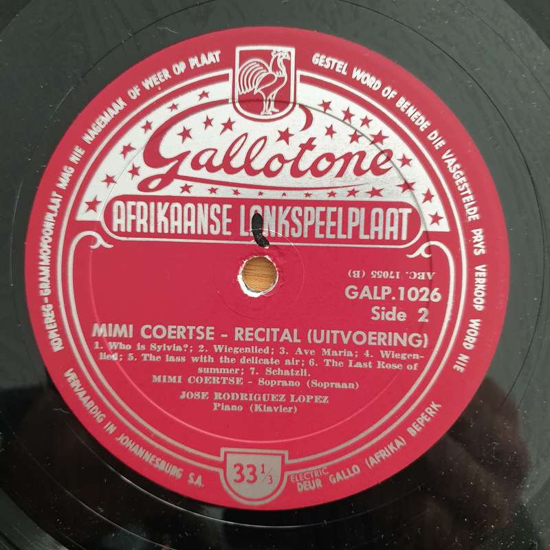 Mimi Coertse  Recital  - Vinyl LP Record - Very-Good+ Quality (VG+) (verygoodplus) (D)