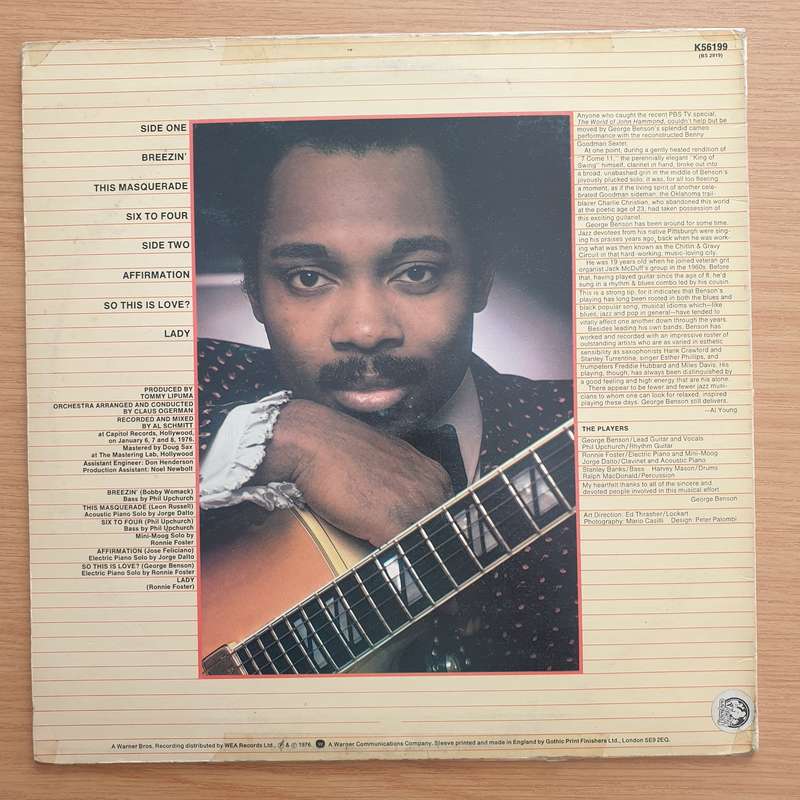 George Benson  Breezin' (UK) - Vinyl LP Record - Very-Good Quality (VG)