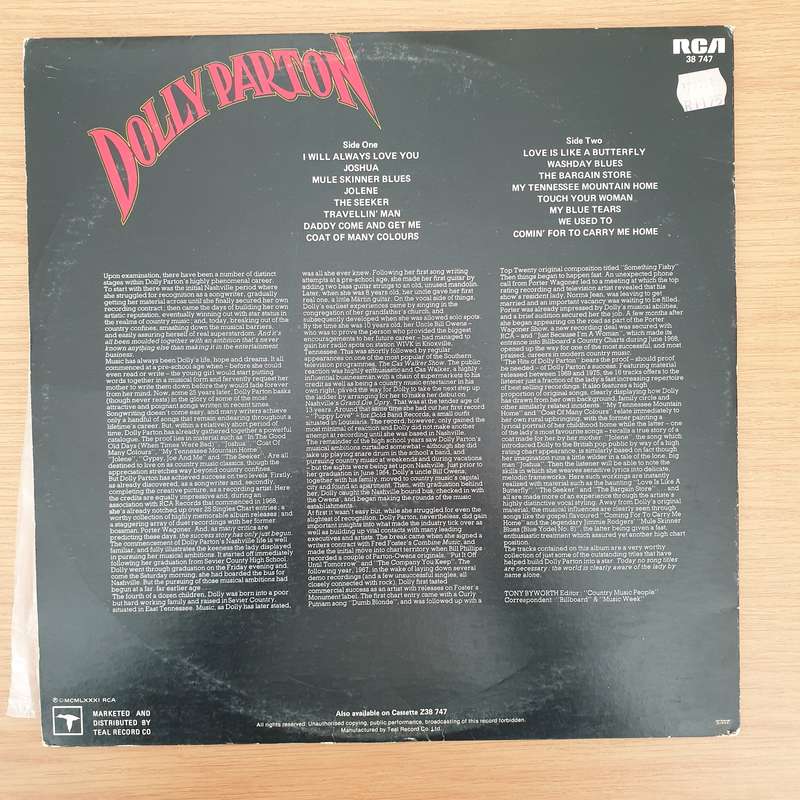 Dolly Parton  The Very Best - Vinyl LP Record - Very-Good+ Quality (VG+)