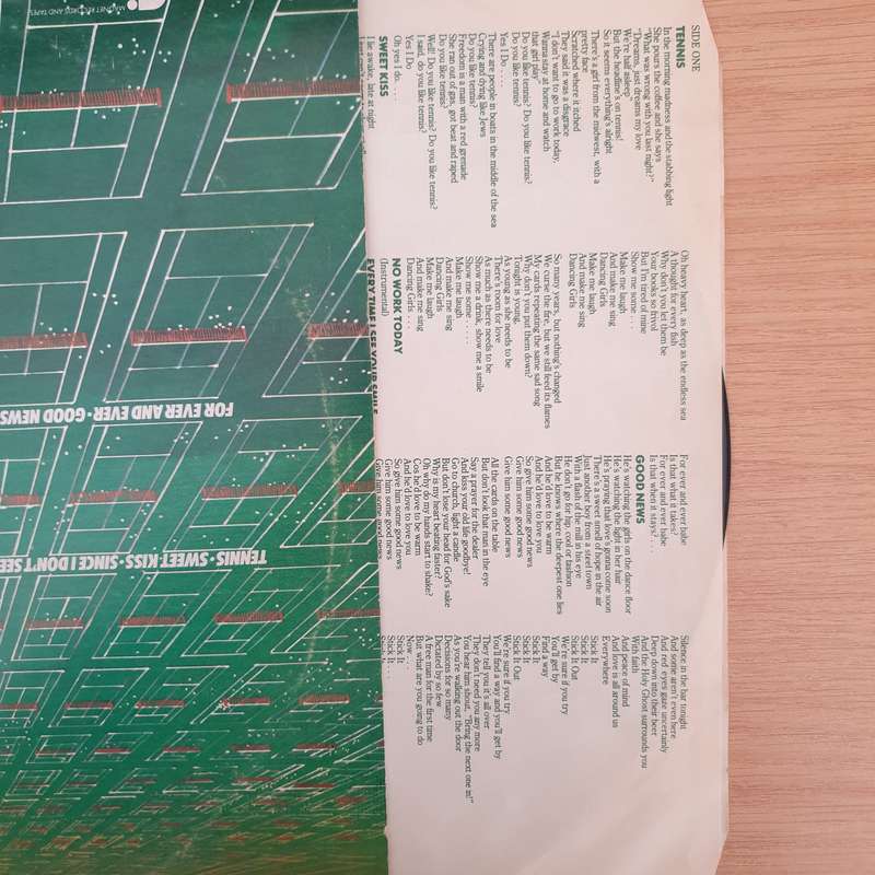 Chris Rea  Tennis (with Lyrics Inner) - Vinyl LP Record - Very-Good+ Quality (VG+) (verygoodpl...