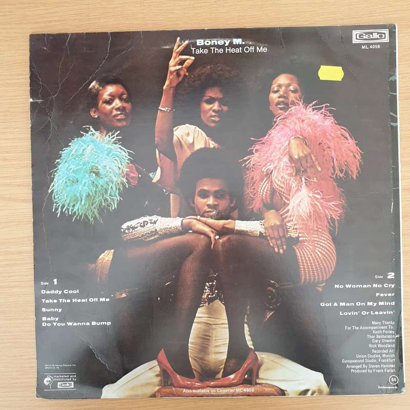 Boney M.  Take The Heat Off Me -  Vinyl LP Record - Very-Good- Quality (VG-)