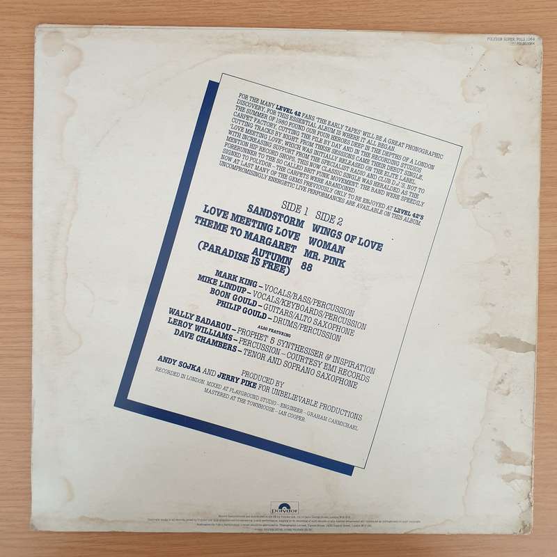 Level 42  The Early Tapes · July/Aug 1980  - Vinyl LP Record - Very-Good Quality (VG)  (verry)