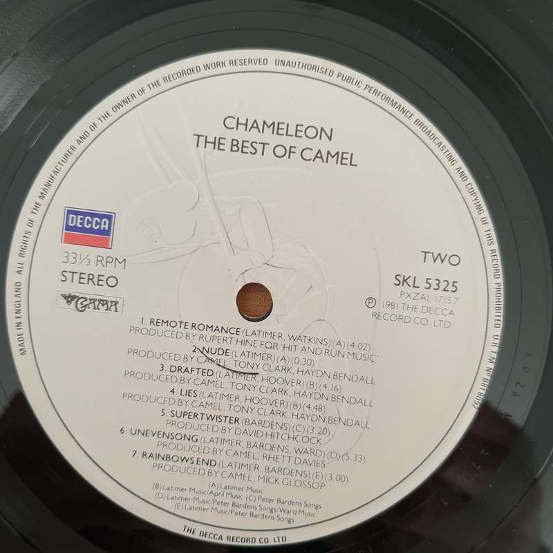 Camel  Chameleon The Best Of Camel (UK) - Vinyl LP Record - Very-Good+ Quality (VG+)