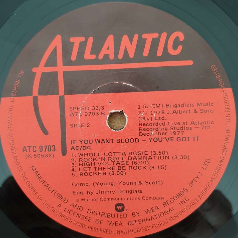 AC/DC  If You Want Blood You've Got It - Vinyl LP Record - Very-Good- Quality (VG-) (minus)