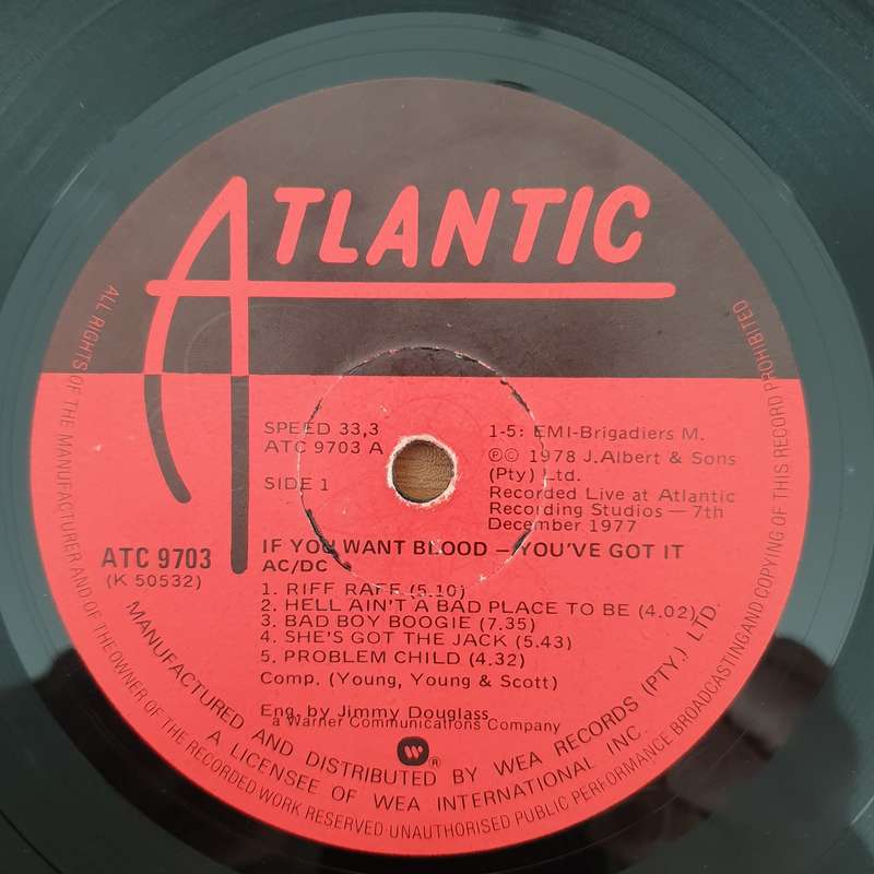 AC/DC  If You Want Blood You've Got It - Vinyl LP Record - Very-Good- Quality (VG-) (minus)