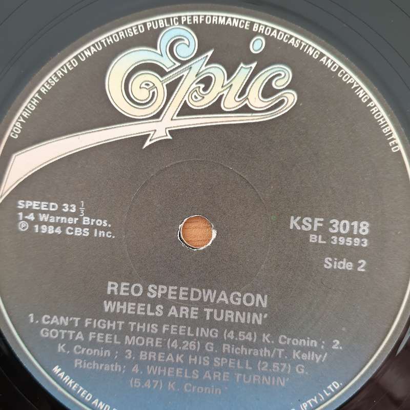 REO Speedwagon  Wheels Are Turnin' - Vinyl LP Record - Very-Good+ Quality (VG+)