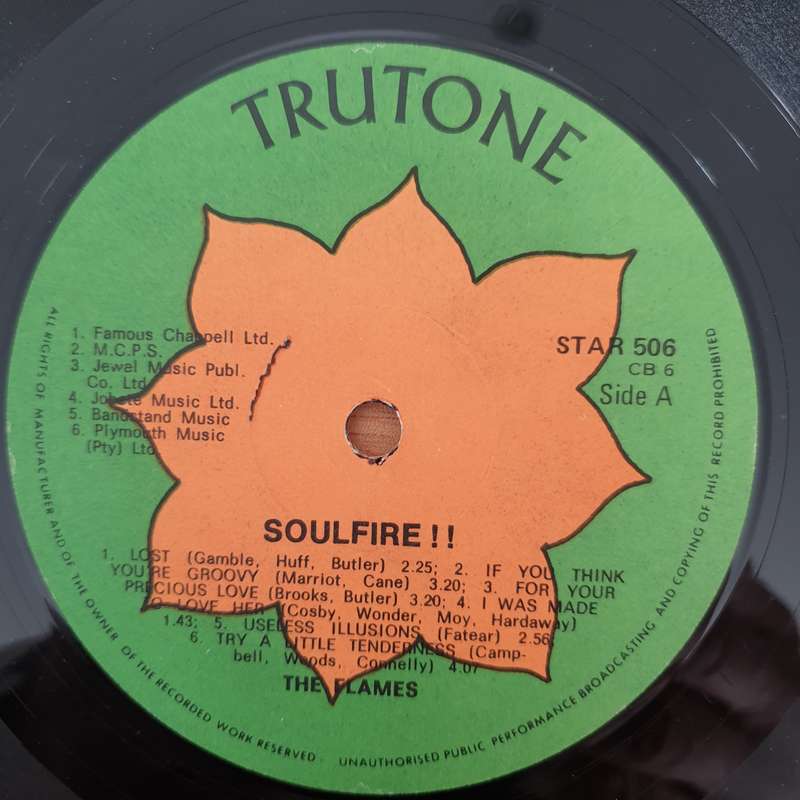 The Flames  Soulfire!! (STAR)  Vinyl LP Record  (VG+)
