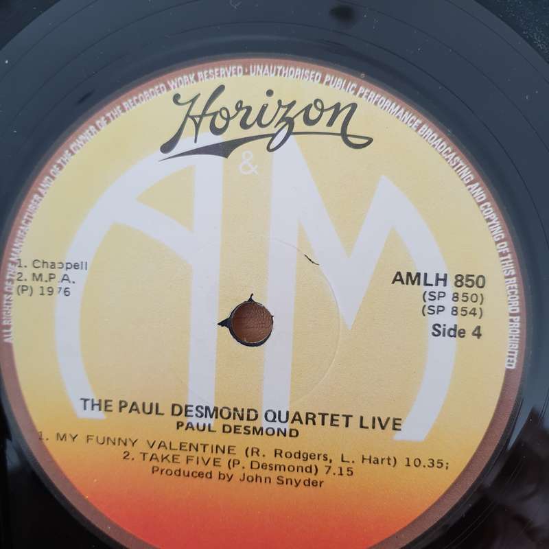 The Paul Desmond Quartet  Live  Double Vinyl LP Record - Very-Good+ Quality (VG+) (verygood...