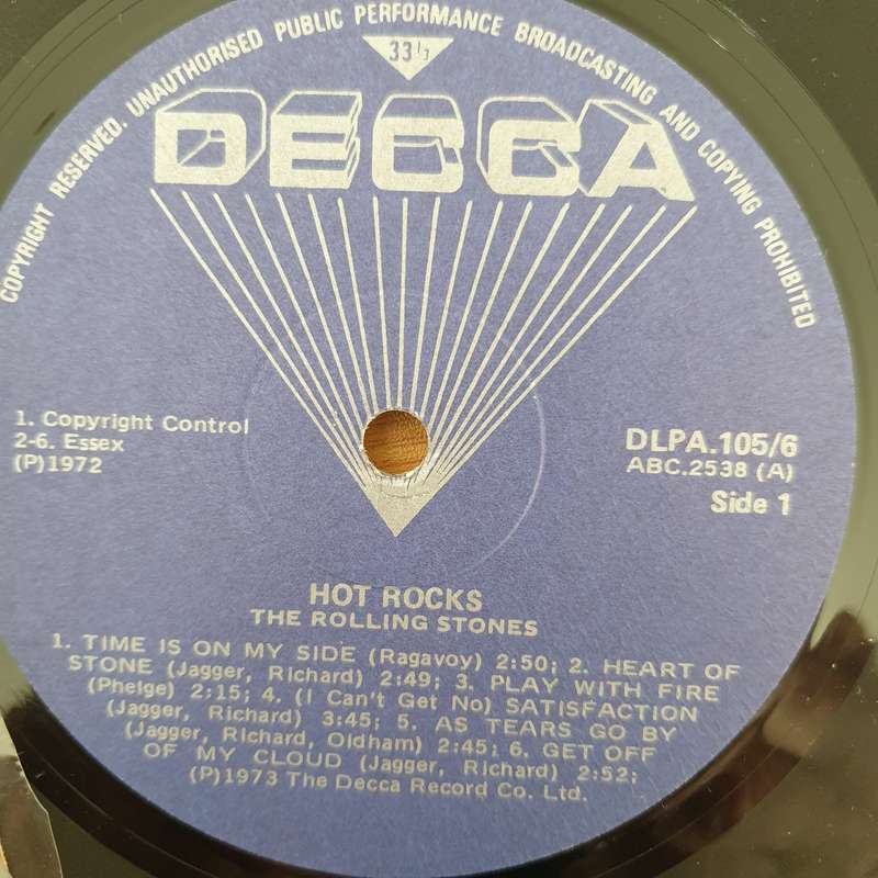 The Rolling Stones  Hot Rocks - Double Vinyl LP Record - Very-Good+ Quality (VG+) (verygoodplus)