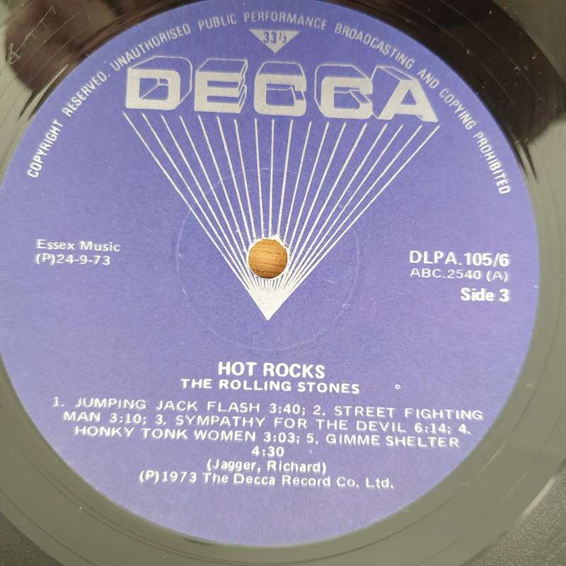 The Rolling Stones  Hot Rocks - Double Vinyl LP Record - Very-Good+ Quality (VG+) (verygoodplus)