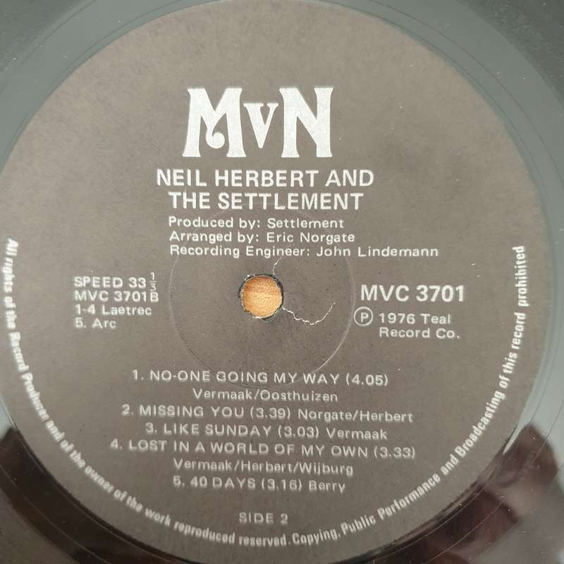 Neil Herbert And The Settlement  Neil Herbert And The Settlement - Vinyl LP Record - Very-Good...