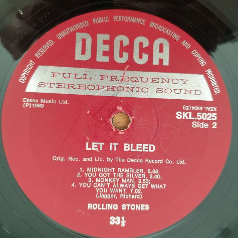 The Rolling Stones  Let It Bleed - Vinyl LP Record - Very-Good Quality (VG) (verygood)