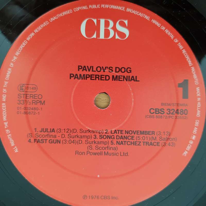Pavlov's Dog  Pampered Menial (UK) - Vinyl LP Record - Very-Good+ Quality (VG+) (verygoodplus)