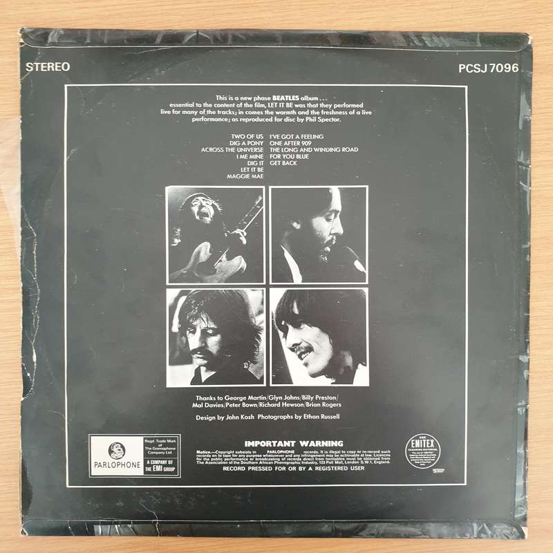The Beatles  Let It Be (SA) - Vinyl LP Record - Very-Good Quality (VG)  (verry)