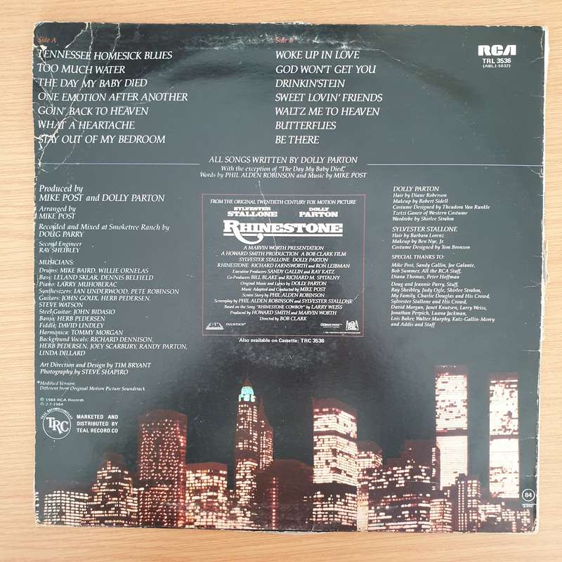 Rhinestone -Original-Soundtrack Recording (Dolly Parton) - Vinyl LP Record - Very-Good Quality (V...