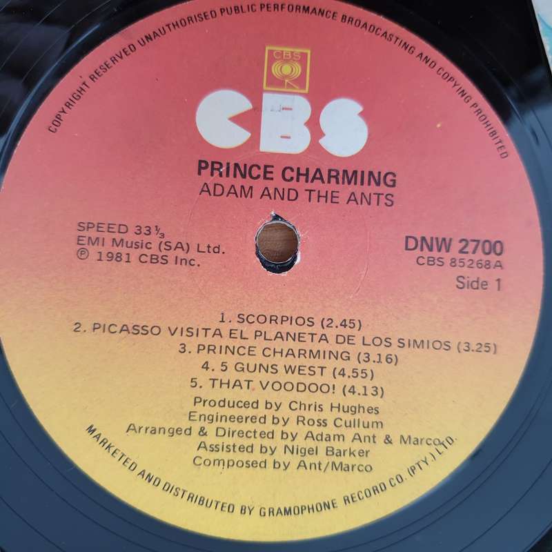 Adam And The Ants  Prince Charming - Vinyl LP Record - Very-Good- Quality (VG-) (minus)