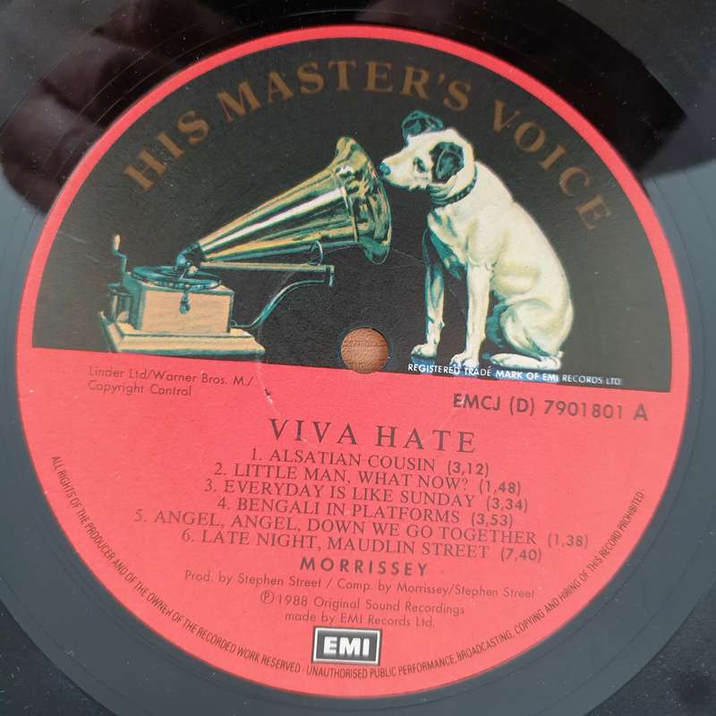 Morrissey  Viva Hate - Vinyl LP Record - Very-Good+ Quality (VG+) (verygoodplus)
