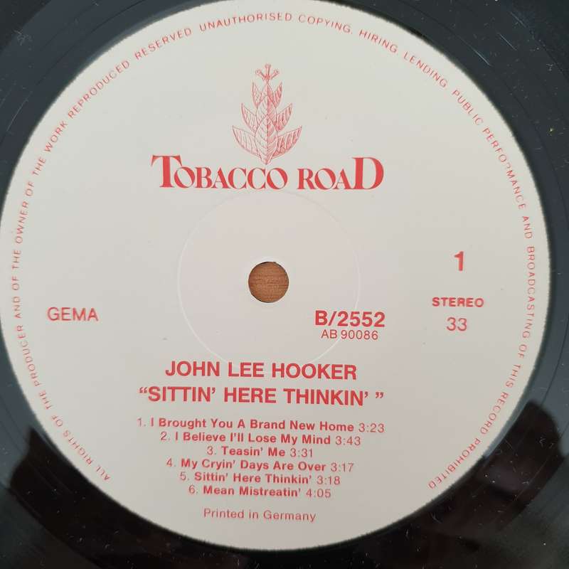 John Lee Hooker  Sittin' Here Thinkin' - Vinyl LP Record - Very-Good+ Quality (VG+) (verygoodp...