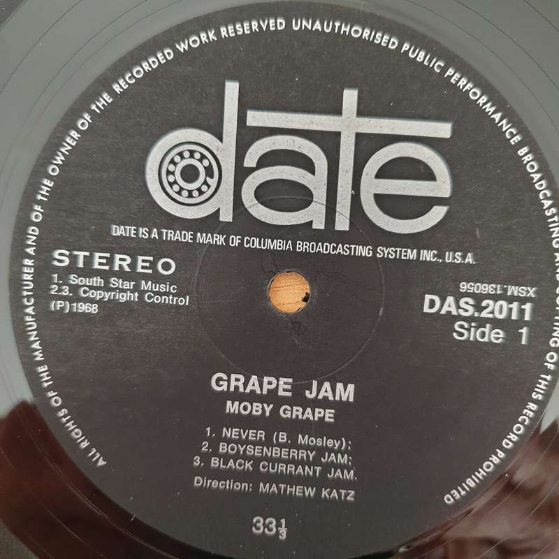 Moby Grape  Grape Jam - Vinyl LP Record - Very-Good+ Quality (VG+) (verygoodplus)