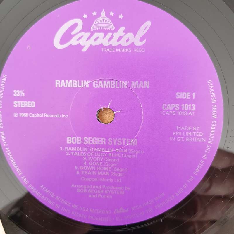 The Bob Seger System  Ramblin' Gamblin' Man (UK) - Vinyl LP Record - Very-Good+ Quality (VG+) ...