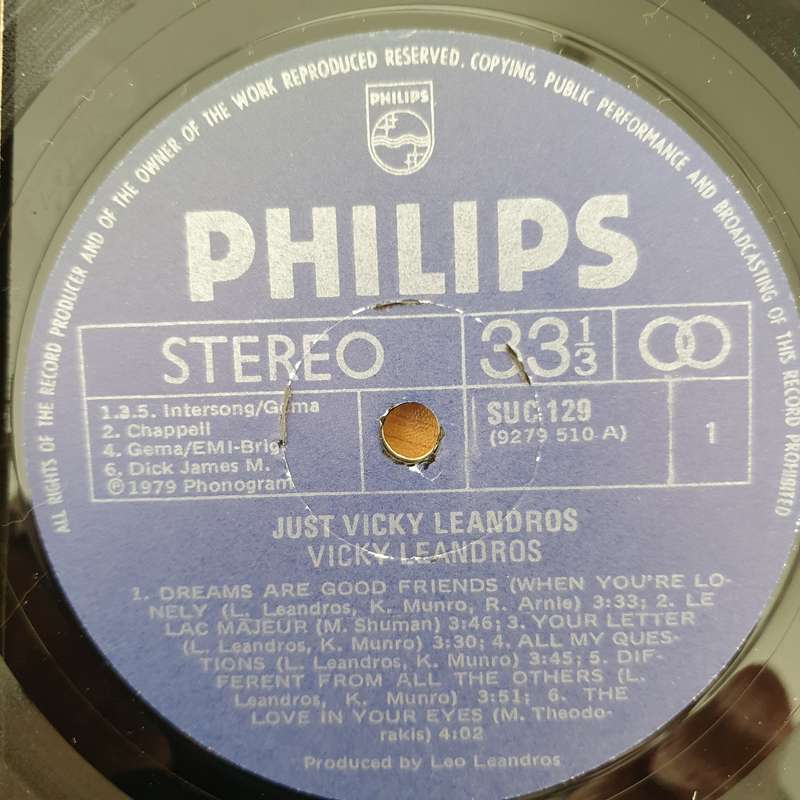 Vicky Leandros - Just Vicky Leandros - Vinyl LP Record - Very-Good+ Quality (VG+) (verygoodplus)