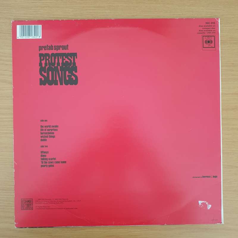 Prefab Sprout  Protest Songs  Vinyl LP Record - Very-Good+ Quality (VG+) (verygoodplus)