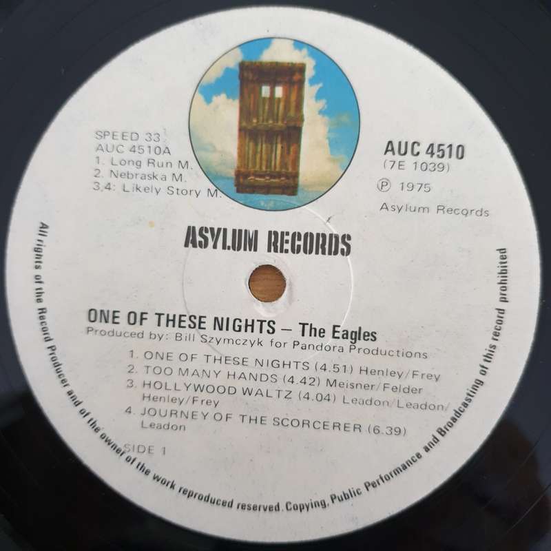 Eagles  One Of These Nights  Vinyl LP Record - Very-Good+ Quality (VG+) (verygoodplus)