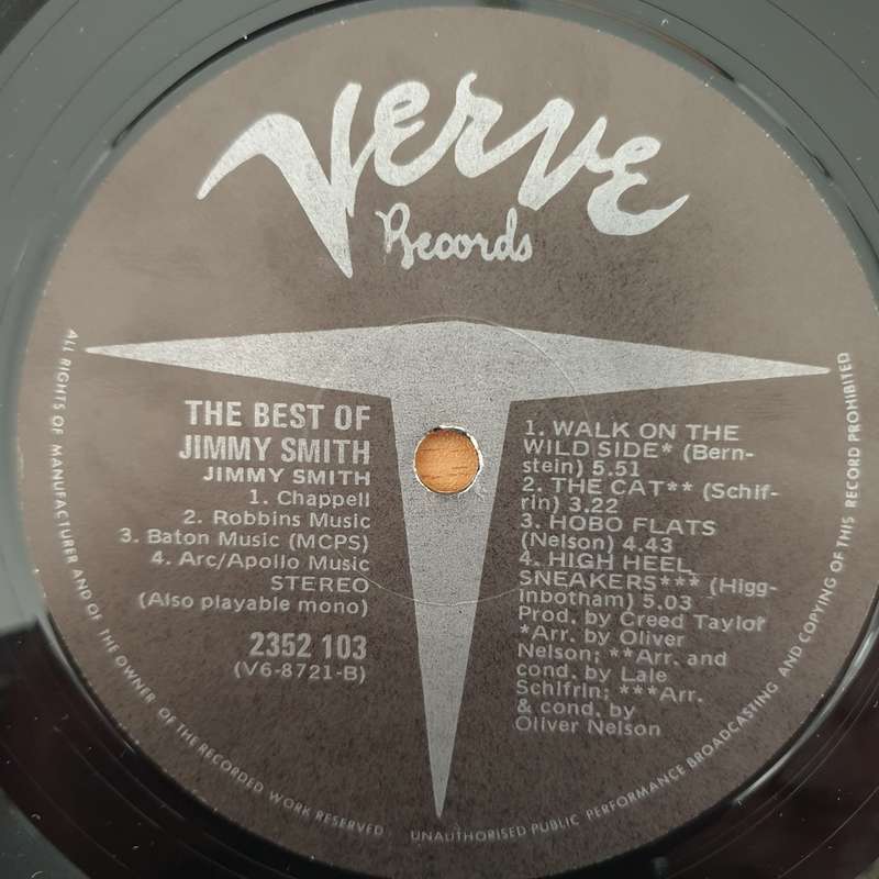 Jimmy Smith  The Best Of Jimmy Smith  Vinyl LP Record - Very-Good+ Quality (VG+)