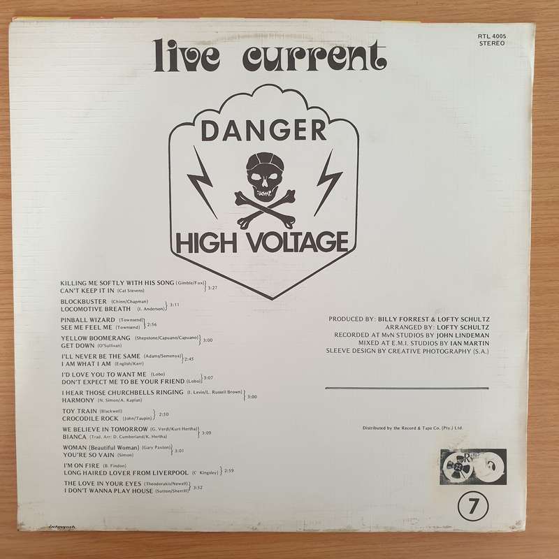 Live Current  Danger High Voltage  Vinyl LP Record - Very-Good+ Quality (VG+)
